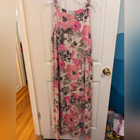 Sonoma pink & gray floral maxi dress, size 1X - Picture 9 of 10